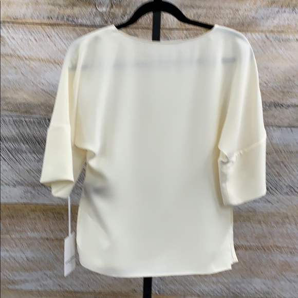Amanda Uprichard ivory polyester blouse, wide neck - Picture 3 of 5